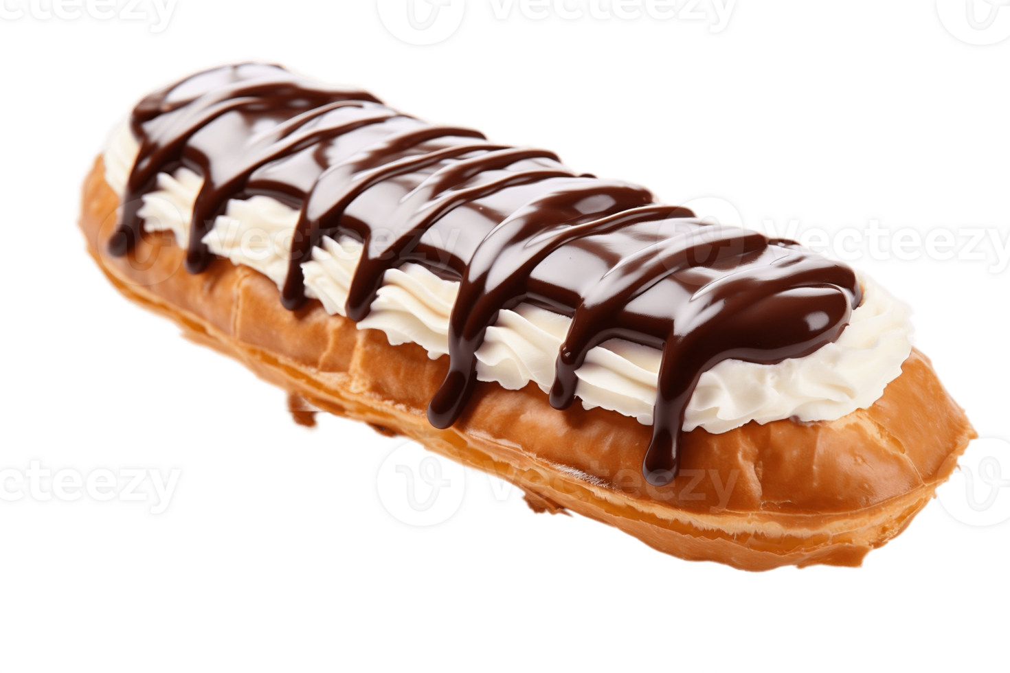 AI generated French Eclair Pastry with Transparent Background. AI png