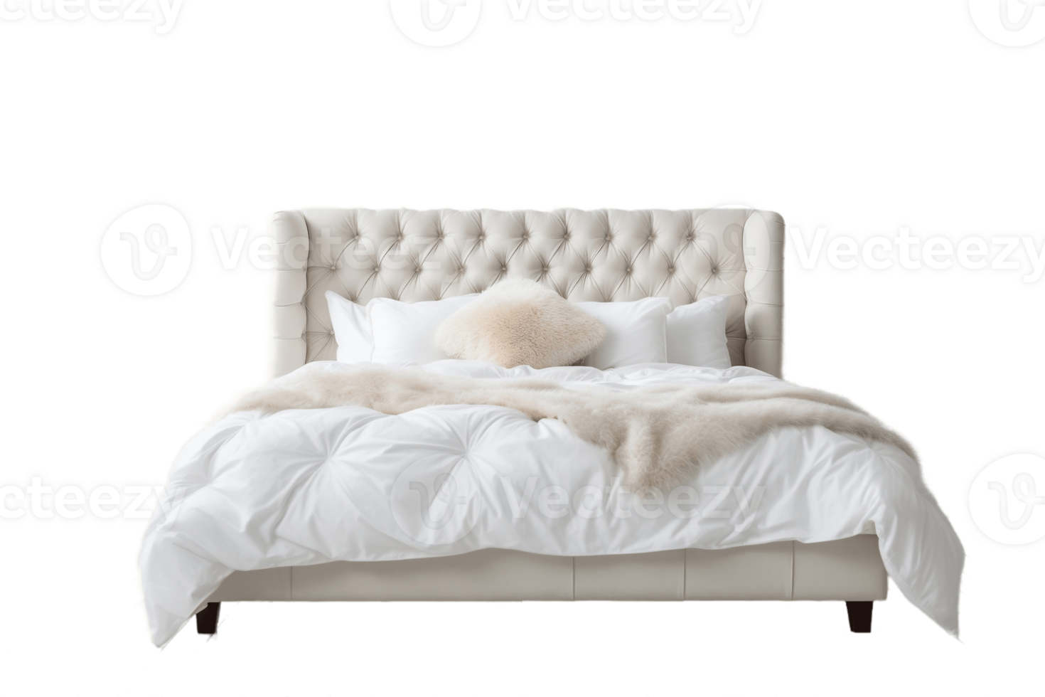 AI generated Bed with Transparent Background. AI png