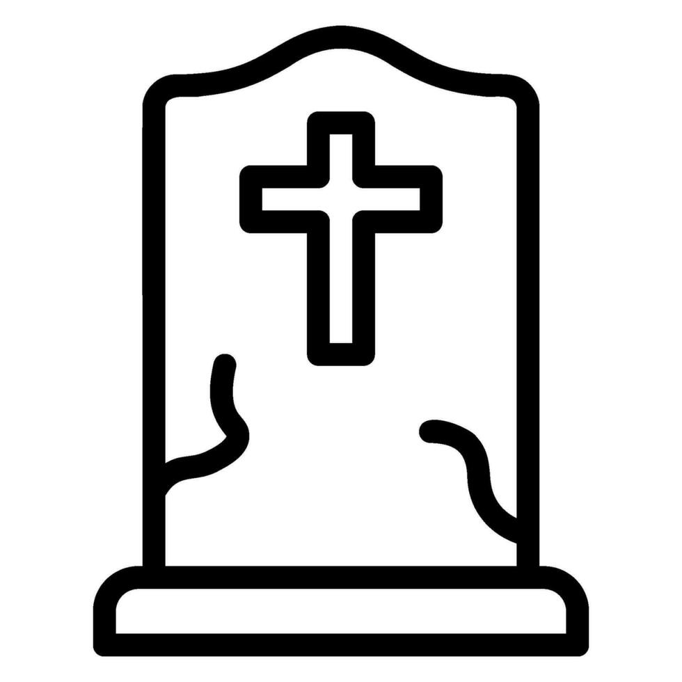 grave line icon vector