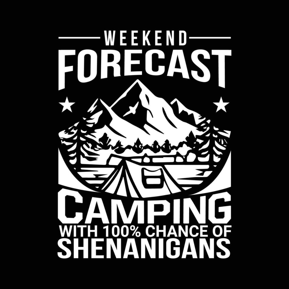 Camping t-shirt design vector, camper, campfire tees gift design vector