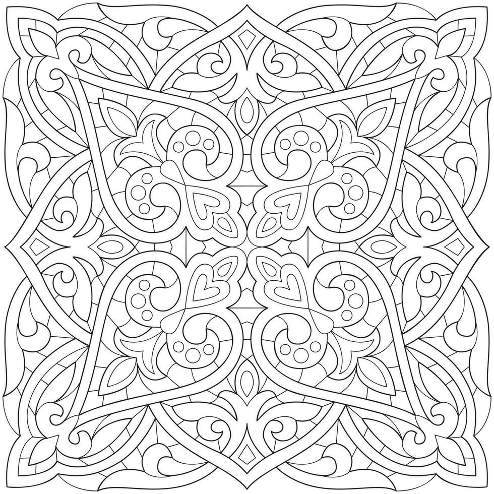 Line pattern design. Black and white vector illustrations. Coloring page