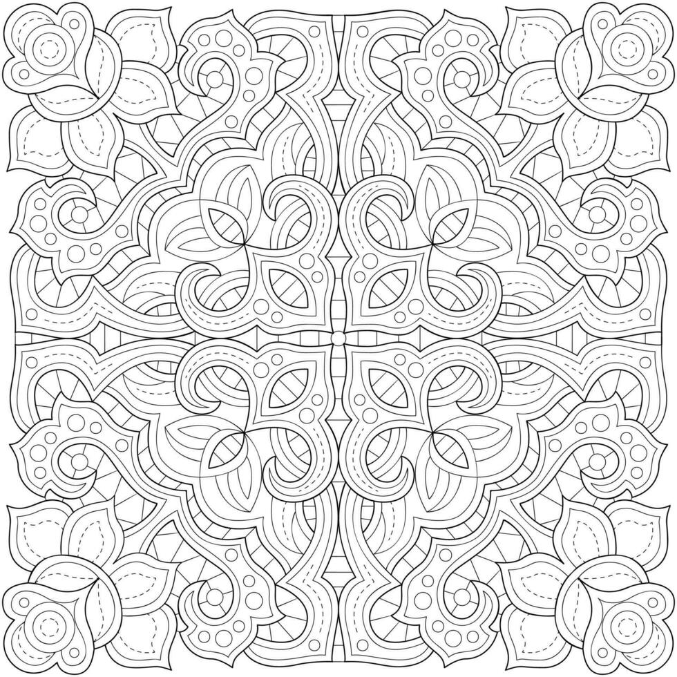 Line pattern design. Black and white vector illustrations. Coloring page