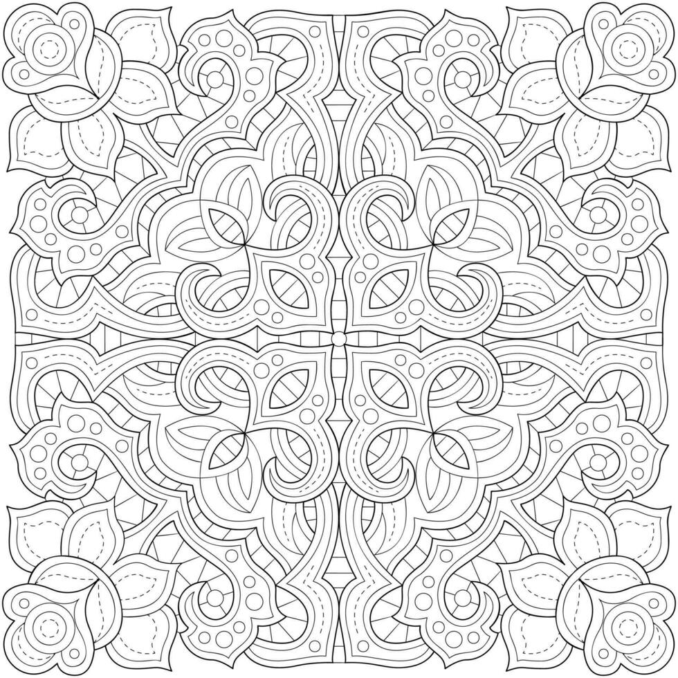 Line pattern design. Black and white vector illustrations. Coloring page