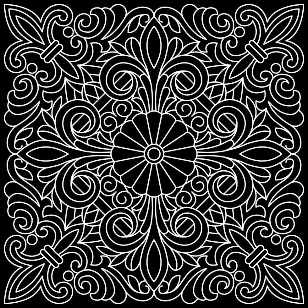 Line pattern design. Black and white vector illustrations. Coloring page
