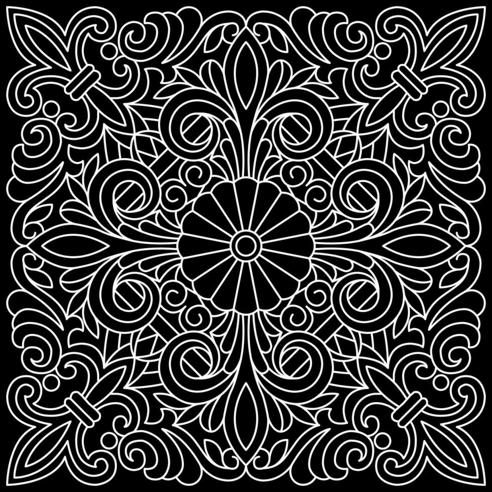 Line pattern design. Black and white vector illustrations. Coloring page