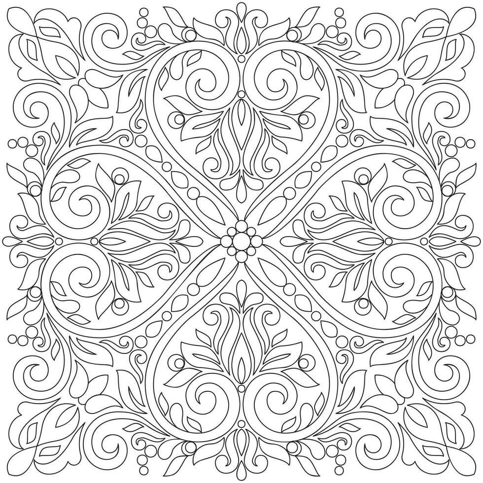 Line pattern design. Black and white vector illustrations. Coloring page