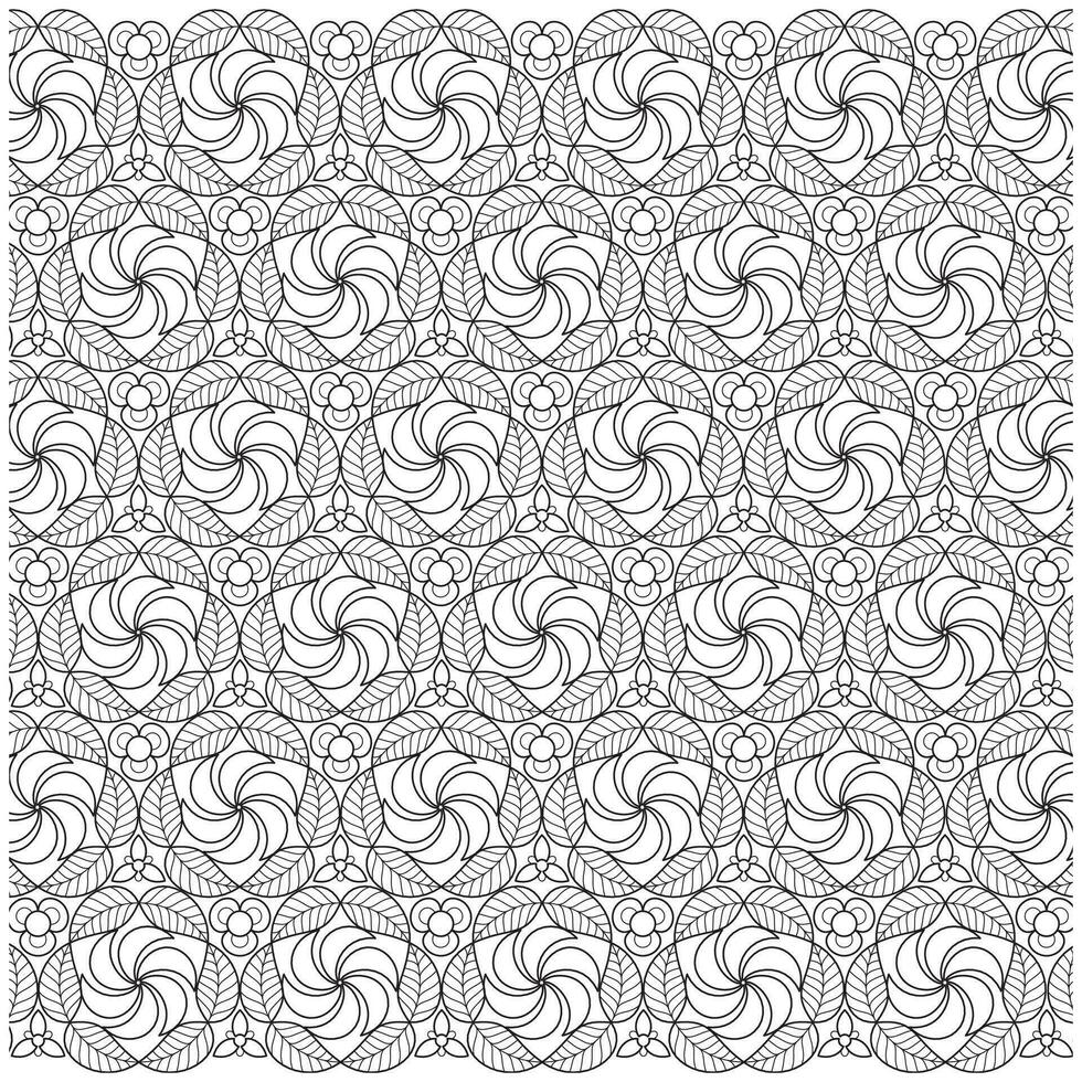 Line pattern design. Black and white vector illustrations. Coloring page
