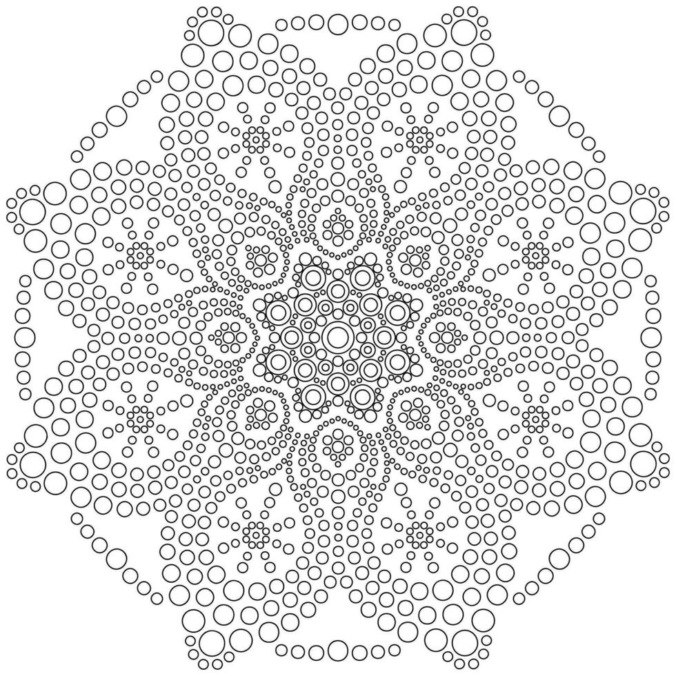 Dot mandala on white background. Coloring page for kids and adults. vector