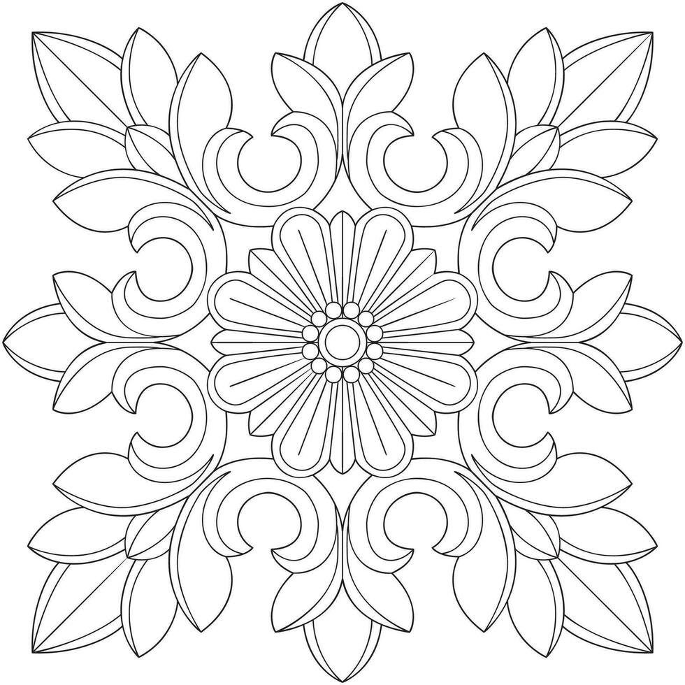 Line pattern design. Black and white vector illustrations. Coloring page