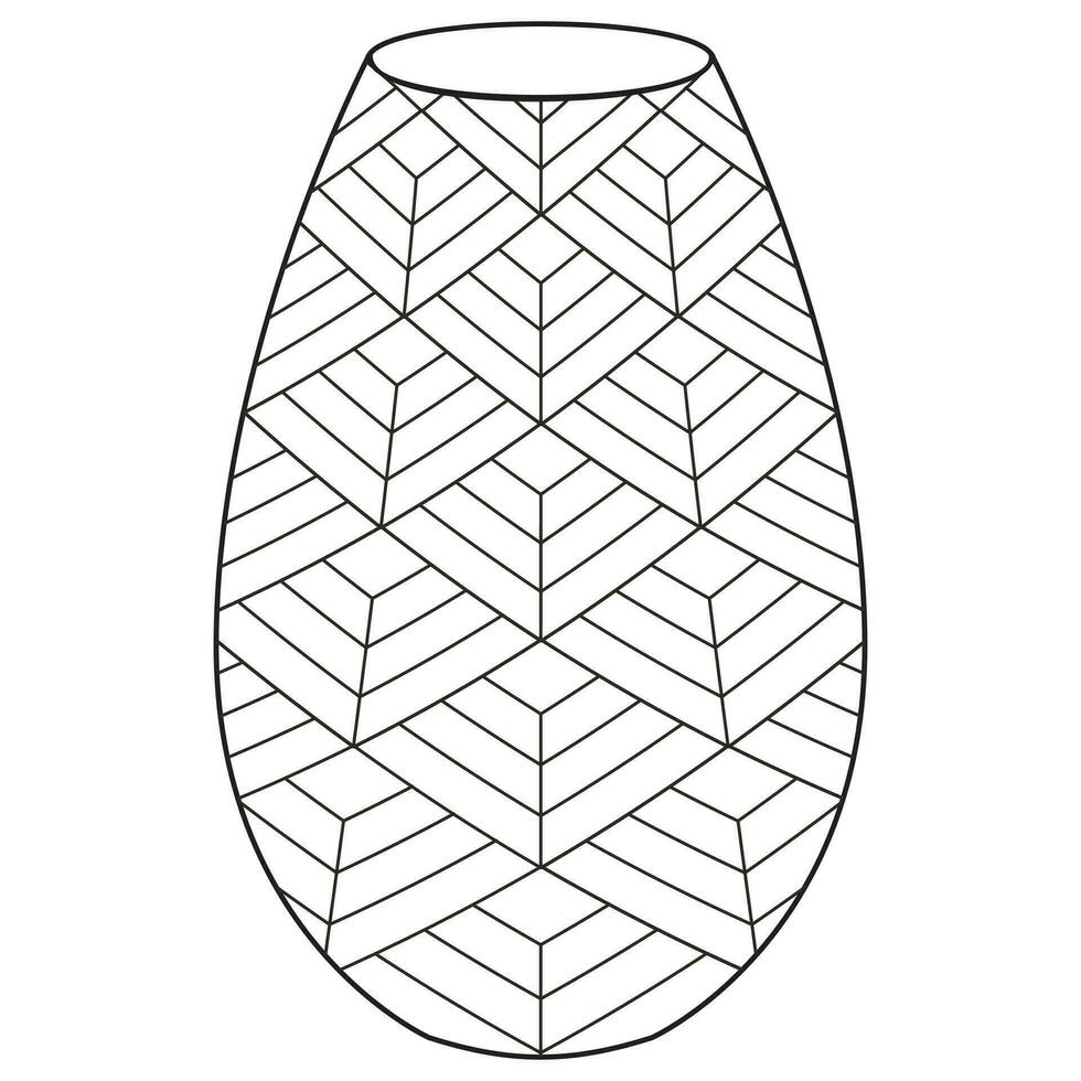 Outline vase, vector linear. Vase pottery, ancient pot greek. Coloring page