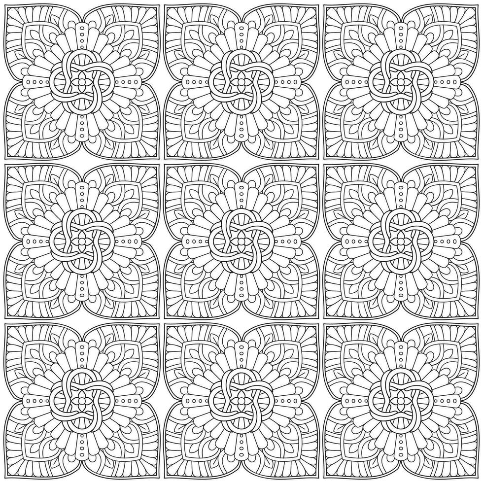 Line pattern design. Black and white vector illustrations. Coloring page