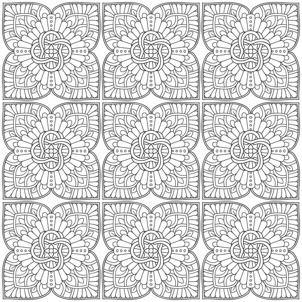 Line pattern design. Black and white vector illustrations. Coloring page