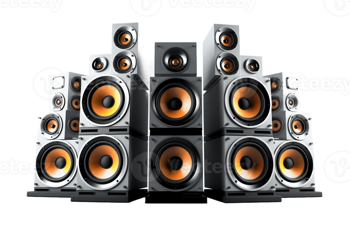 AI generated Collection of Audio Music Speaker on a Transparent Background. AI png