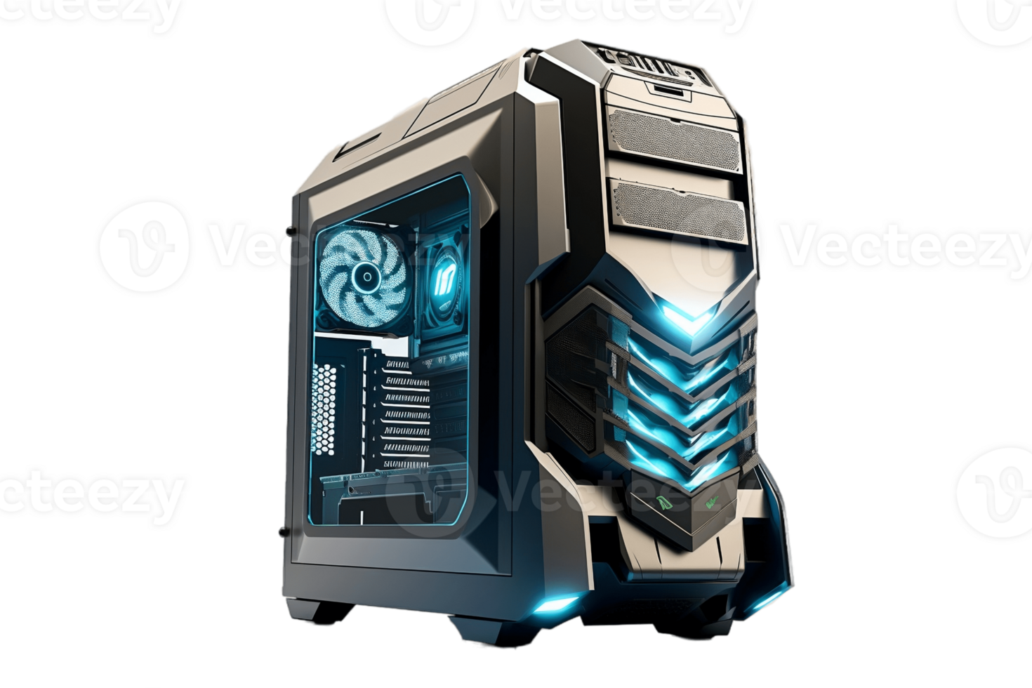 AI generated Gaming PC with Transparent Background. AI png