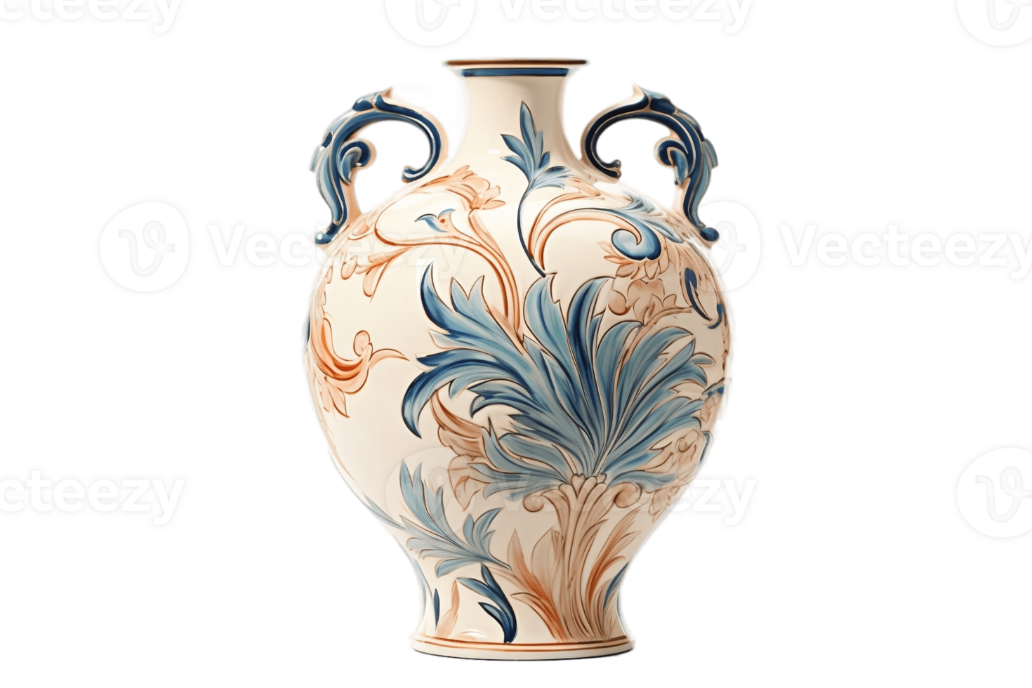 AI generated Decorative French Vase with Transparent Background. AI png