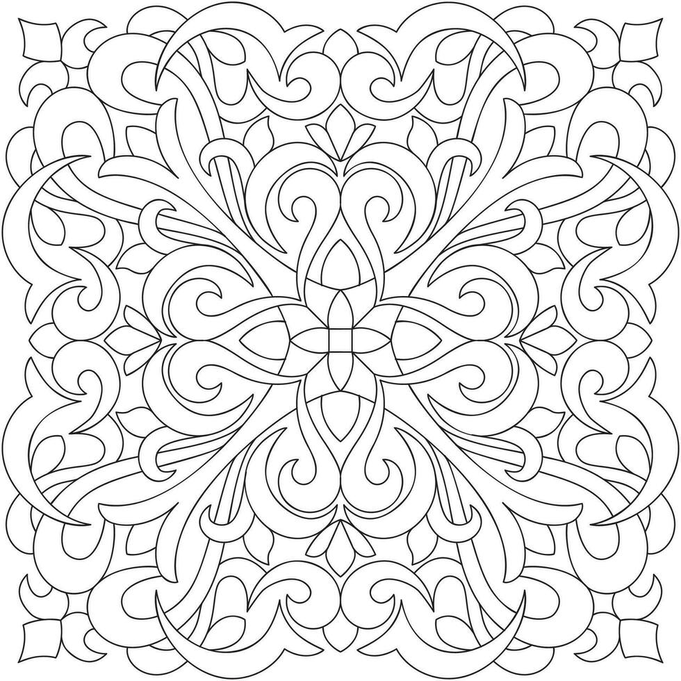 Line pattern design. Black and white vector illustrations. Coloring page