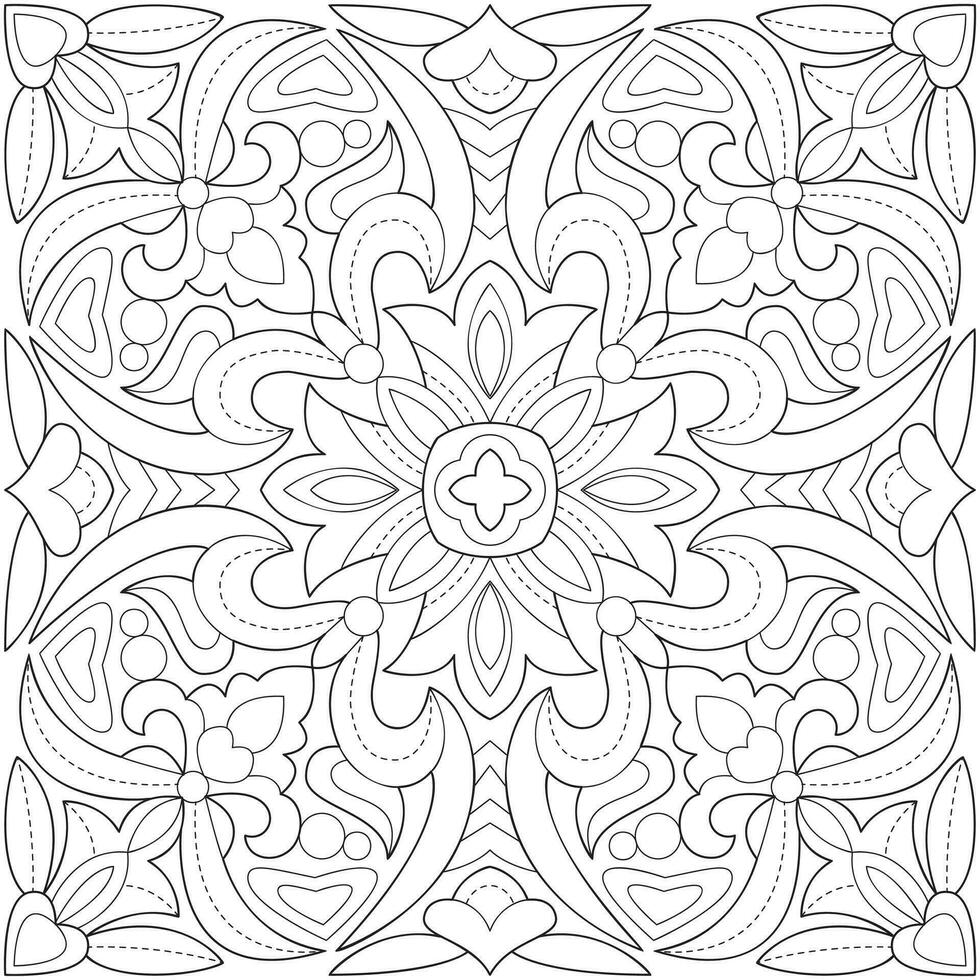 Line pattern design. Black and white vector illustrations. Coloring page
