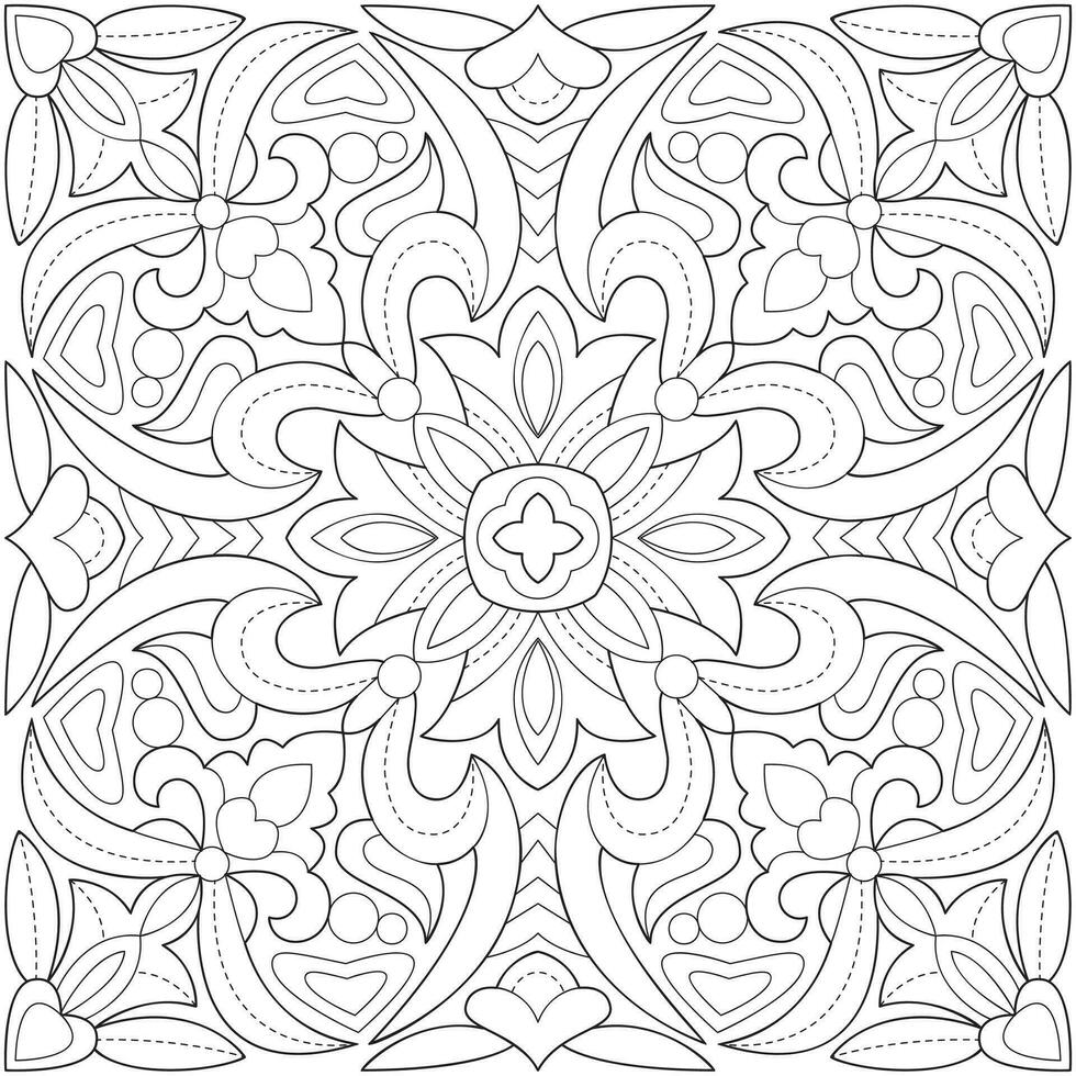 Line pattern design. Black and white vector illustrations. Coloring page