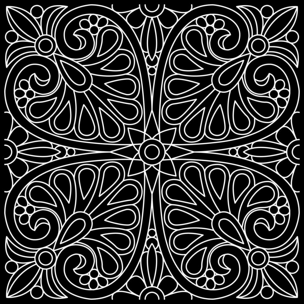 Line pattern design. Black and white vector illustrations. Coloring page
