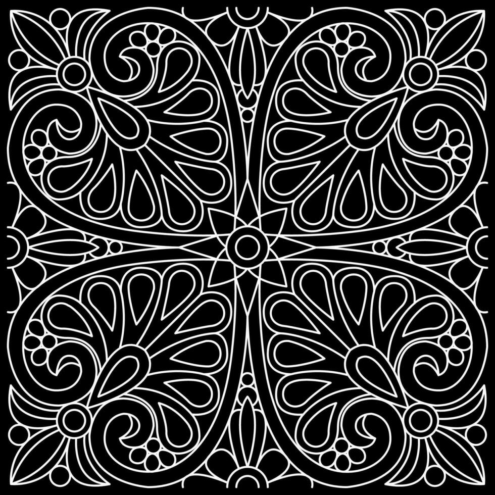 Line pattern design. Black and white vector illustrations. Coloring page