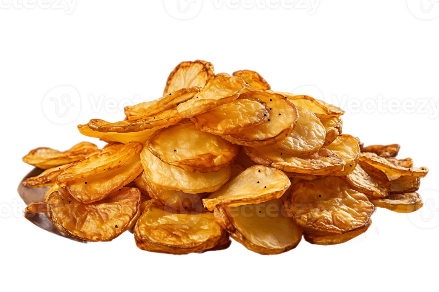 AI generated Potato Fried Chips on a Transparent Background. AI png
