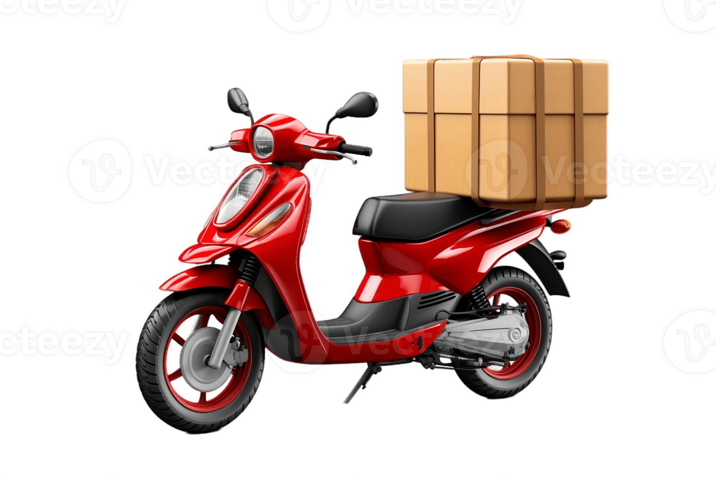 AI generated Food Delivery Motorcycle on Transparent Background. AI png