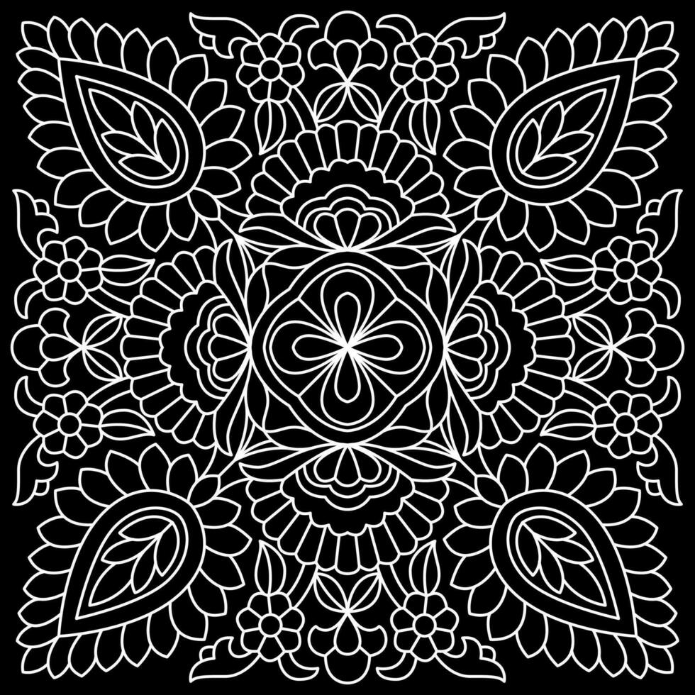 Line pattern design. Black and white vector illustrations. Coloring page