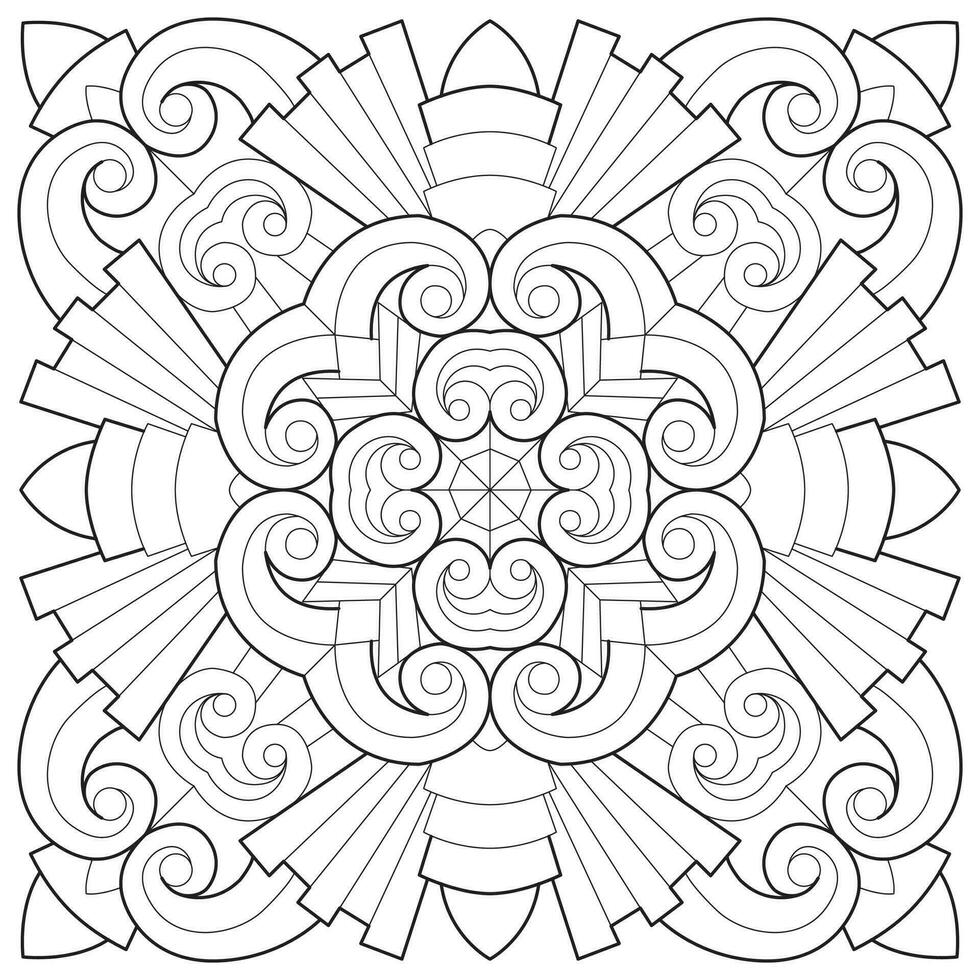 Line pattern design. Black and white vector illustrations. Coloring page