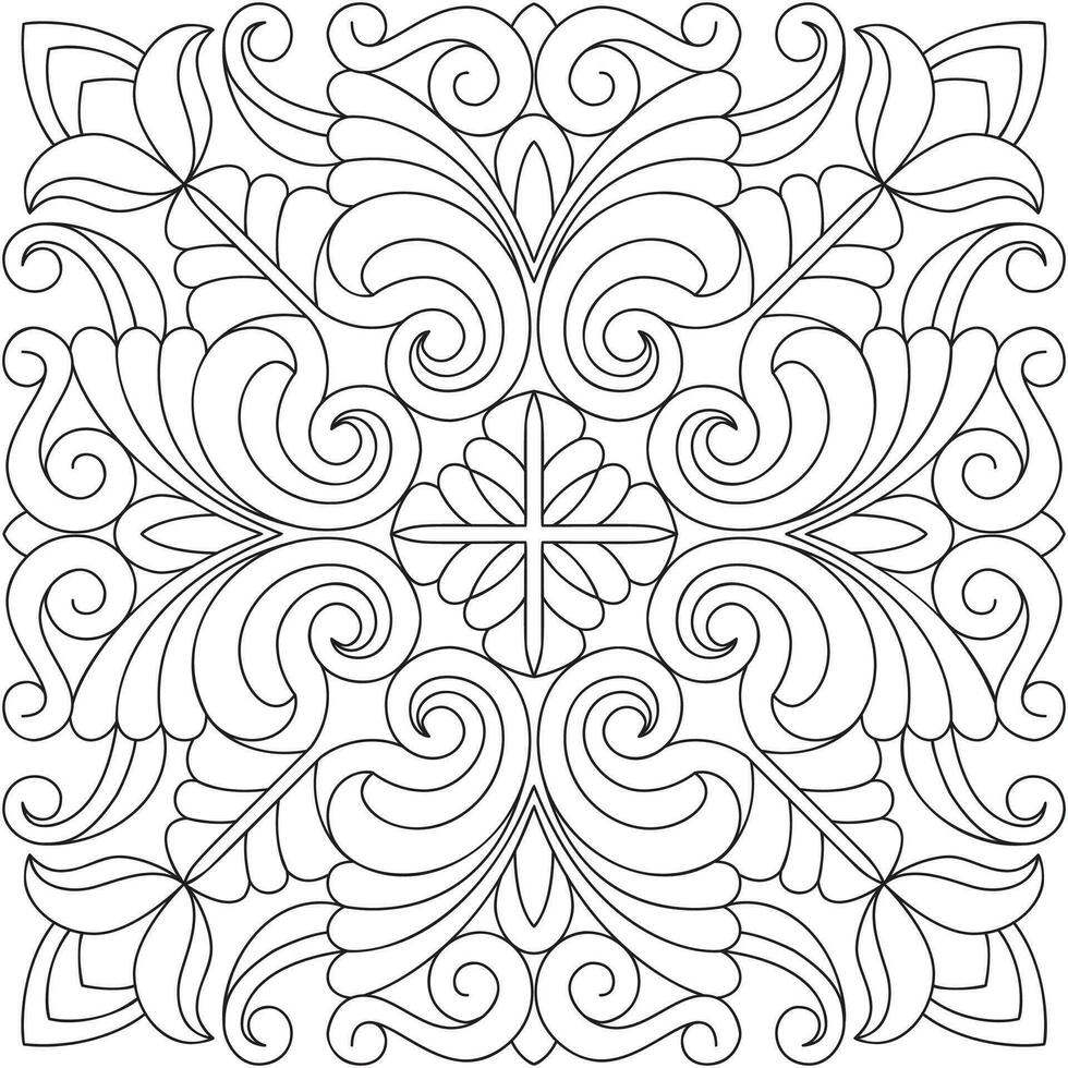 Line pattern design. Black and white vector illustrations. Coloring page