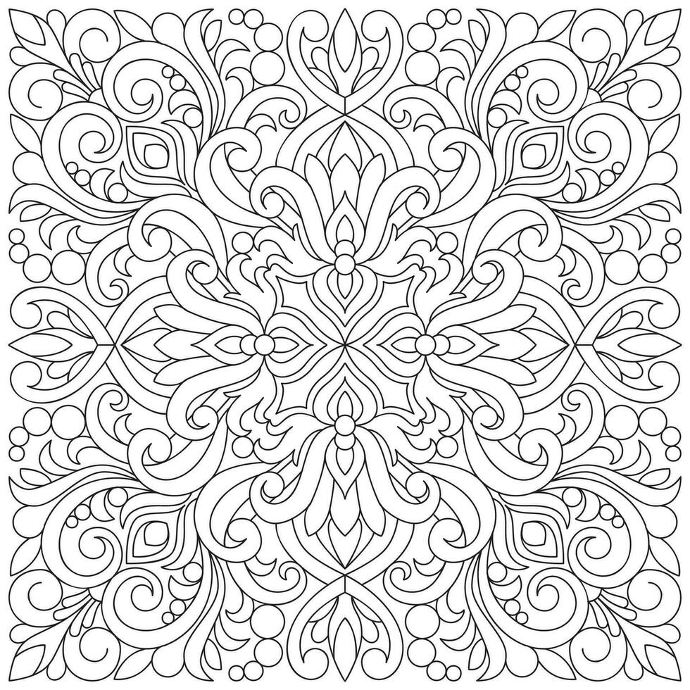 Line pattern design. Black and white vector illustrations. Coloring page