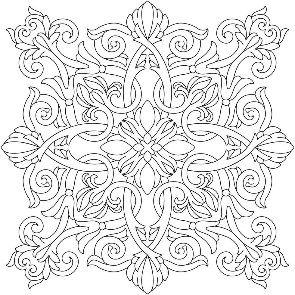 Line pattern design. Black and white vector illustrations. Coloring page