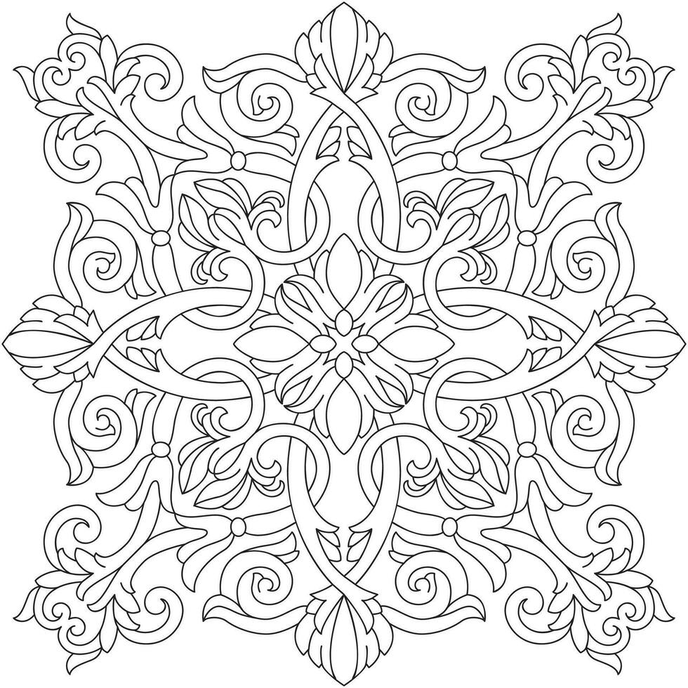 Line pattern design. Black and white vector illustrations. Coloring page