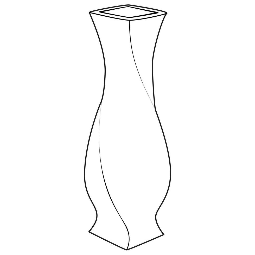 Outline vase, vector linear. Vase pottery, ancient pot greek. Coloring page