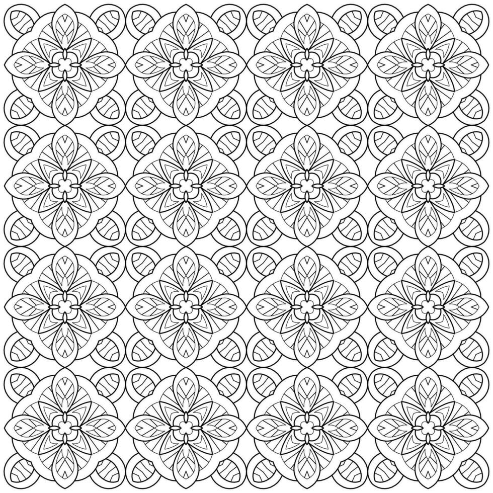 Line pattern design. Black and white vector illustrations. Coloring page