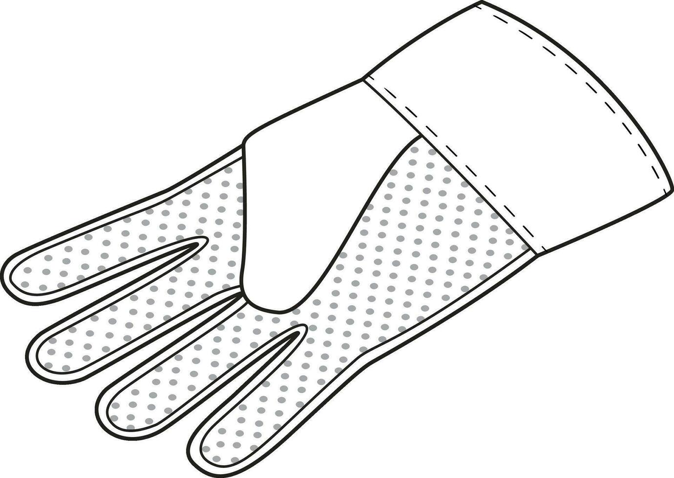 Gardening gloves outline icons. Black and white vector