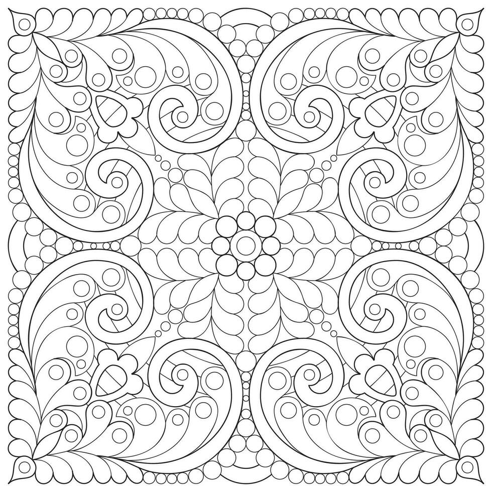 Line pattern design. Black and white vector illustrations. Coloring page