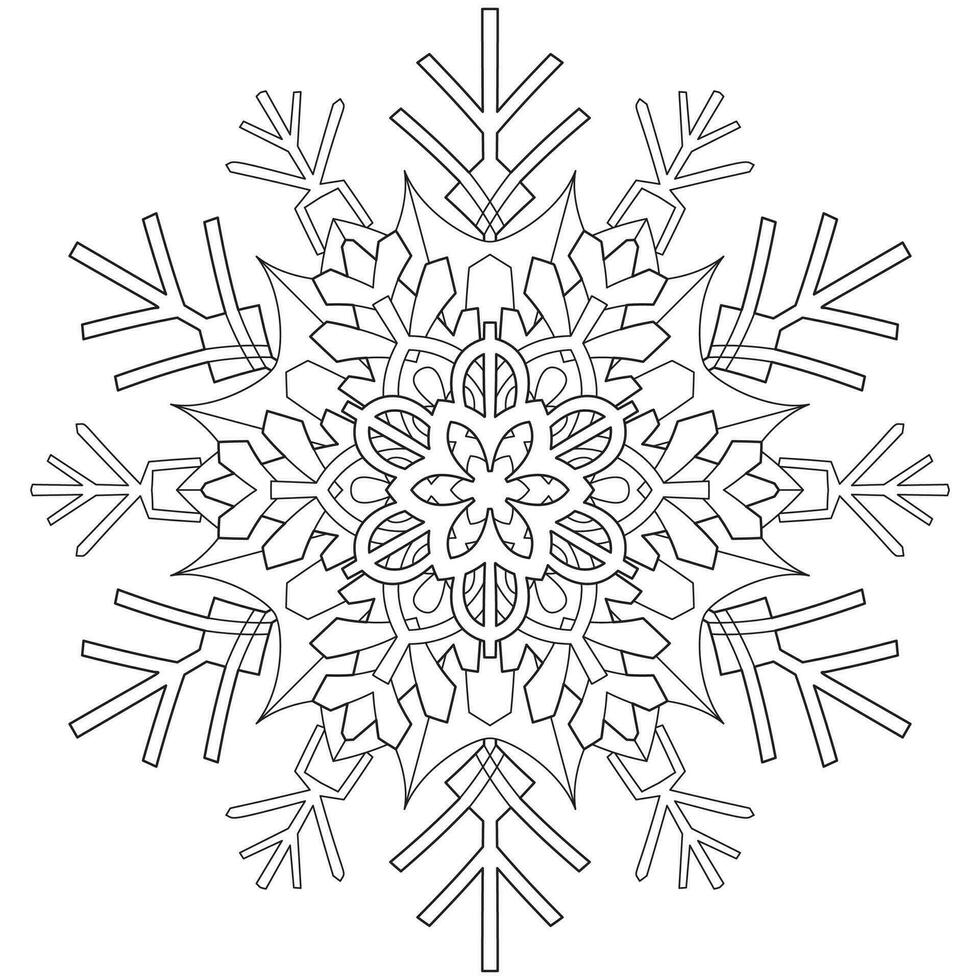 resumen mandala copo de nieve línea Arte diseño para colorante página