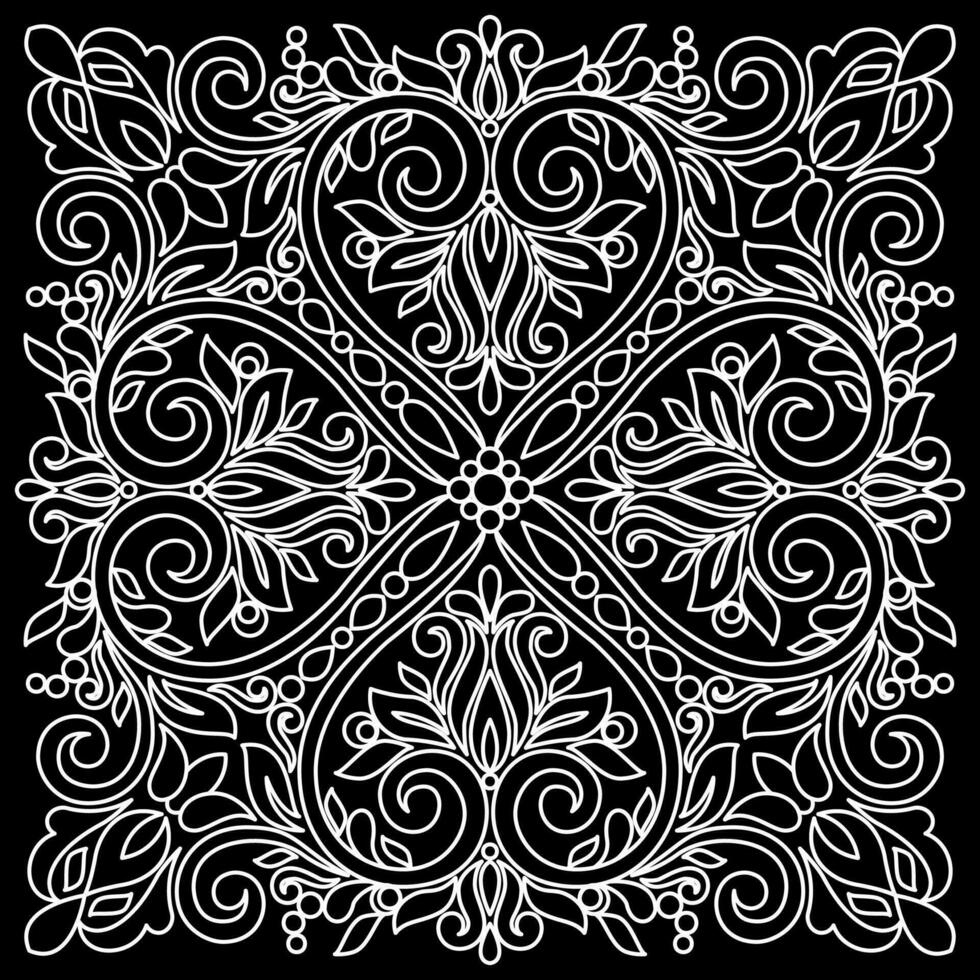 Line pattern design. Black and white vector illustrations. Coloring page