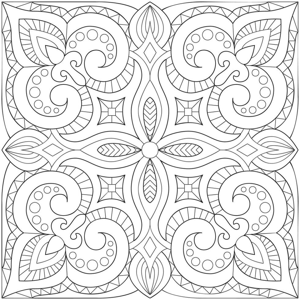 Line pattern design. Black and white vector illustrations. Coloring page