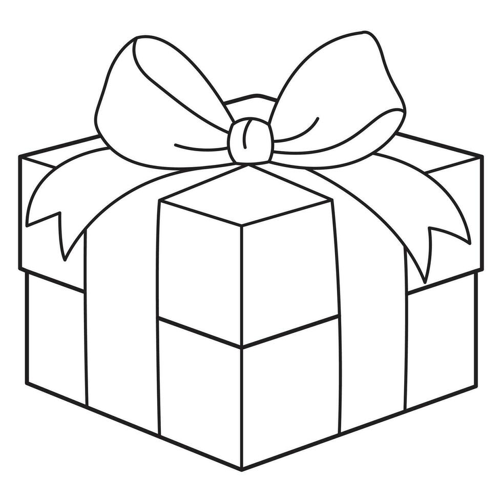 Gift boxe with ribbon bow. Holiday icons minimalism design vector