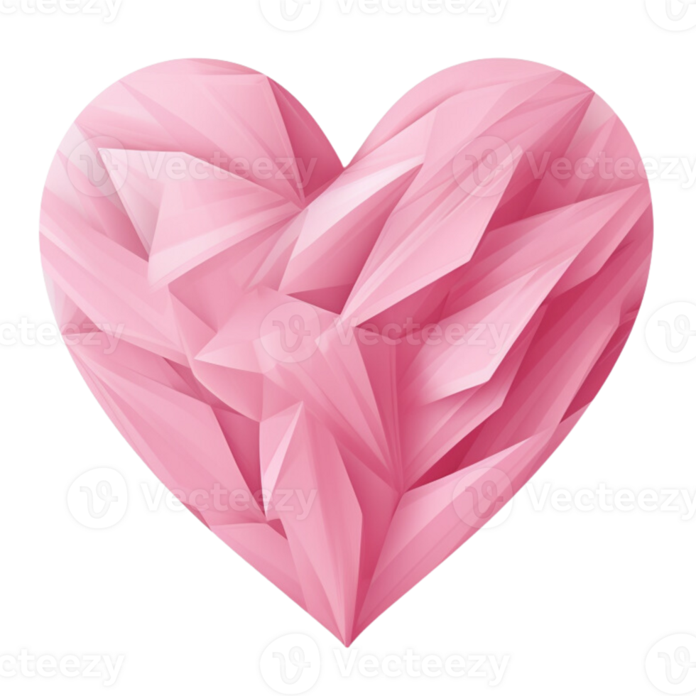 AI generated Pink paper folded to heart shape png