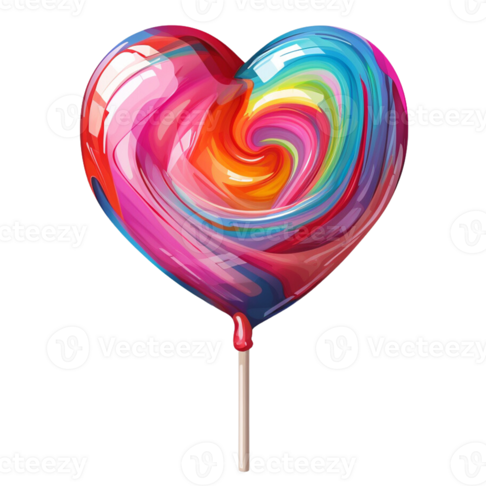 AI generated A lollipop heart shape png