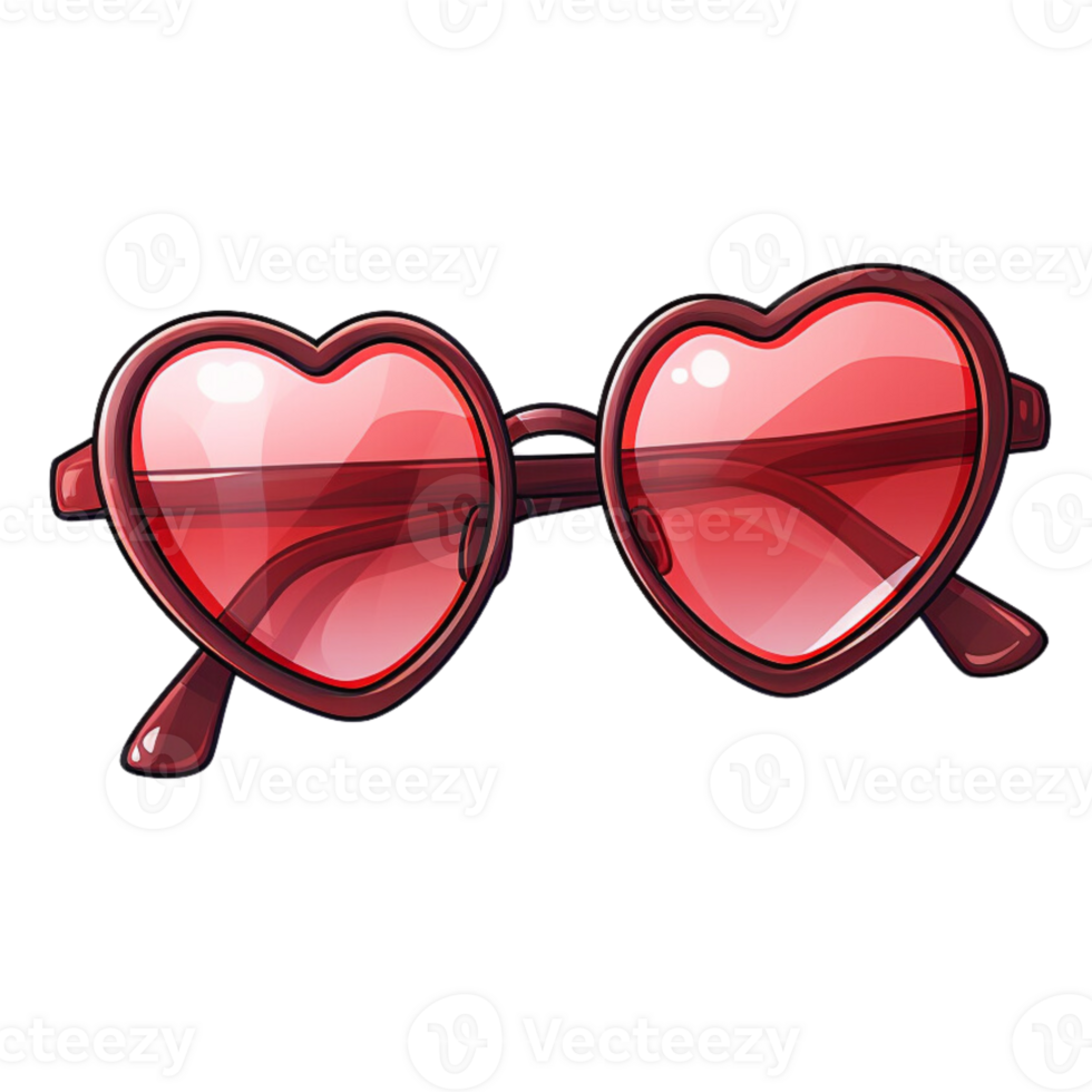AI generated Glasses heart shape png