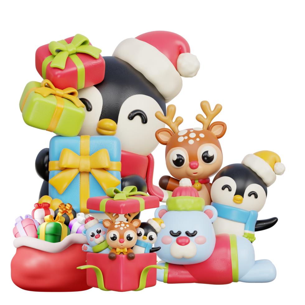 une groupe de Noël jouets avec présente png