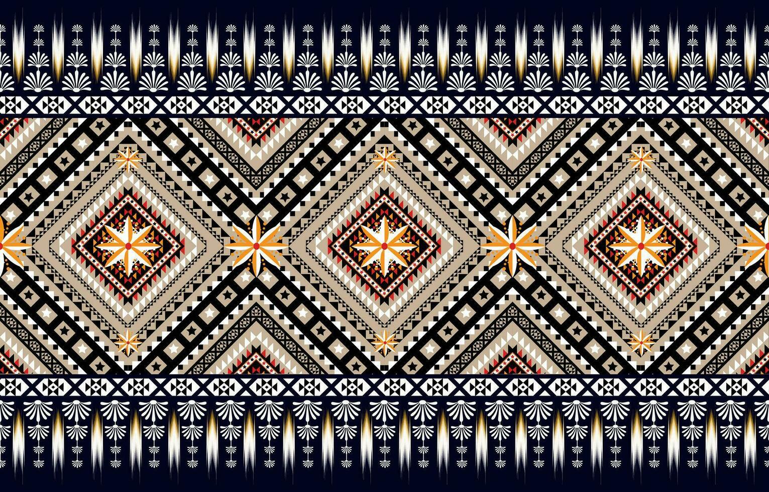 Oriental ethnic seamless pattern traditional background  Design for carpet,wallpaper,clothing,wrapping,batik, fabric,Vector illustration embroidery style. vector