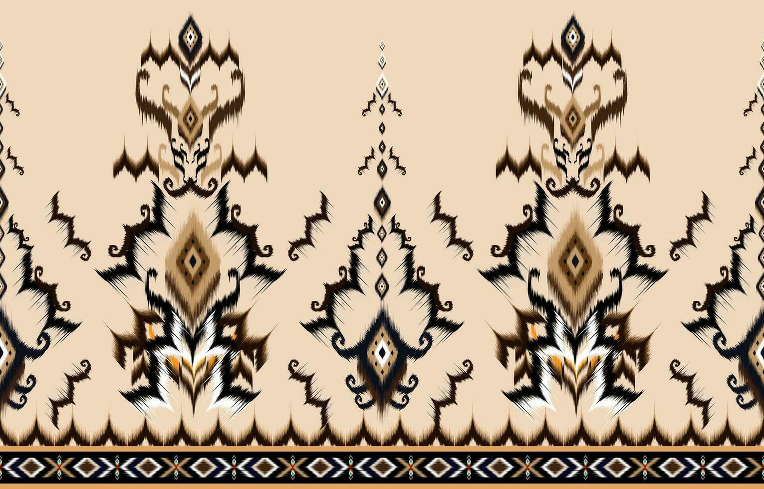 ikat geométrico folklore ornamento con diamantes tribal étnico vector textura. sin costura a rayas modelo en azteca estilo. gente bordado. indio, escandinavo, gitano, mexicano, africano alfombra.