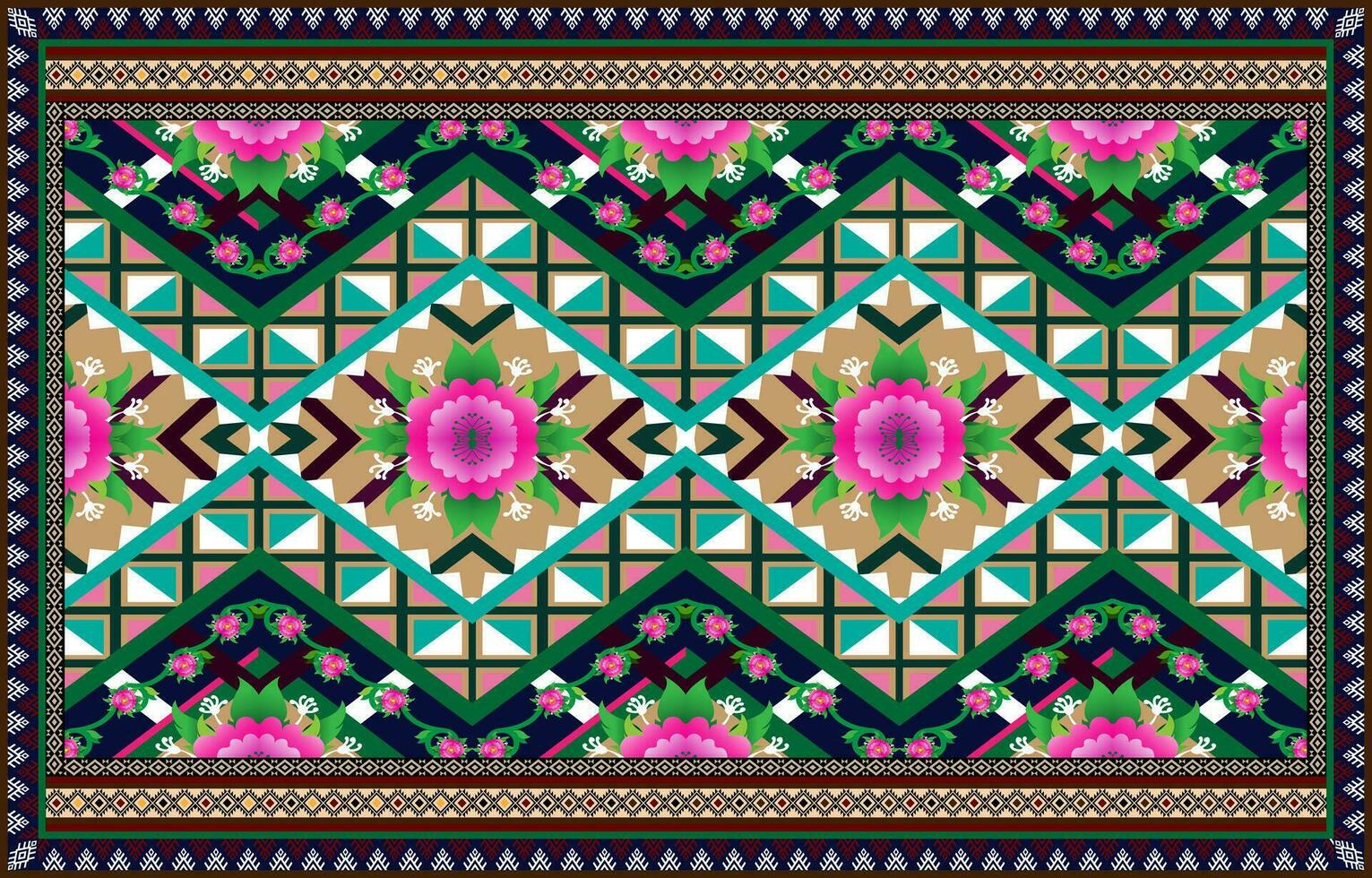 alfombra étnico ikat modelo Arte. geométrico étnico ikat sin costura modelo en tribal. mexicano estilo. diseño para fondo, fondo de pantalla, ilustración, vector