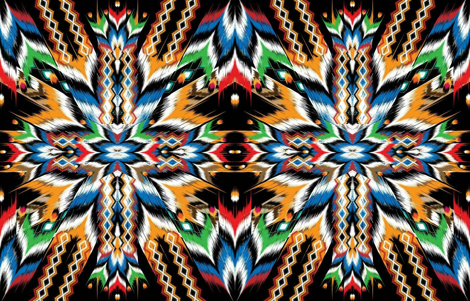 Ikat Indian seamless pattern design for fabric textile.  Molde patron abstracts . Aztec, boho, geometric, fabric,  ethnic, ikat, native, tribal, carpet, mandala, African, American chevron vector. vector