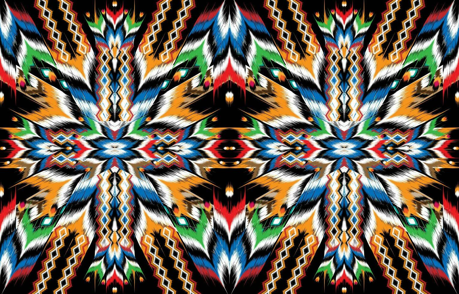 Ikat Indian seamless pattern design for fabric textile.  Molde patron abstracts . Aztec, boho, geometric, fabric,  ethnic, ikat, native, tribal, carpet, mandala, African, American chevron vector. vector