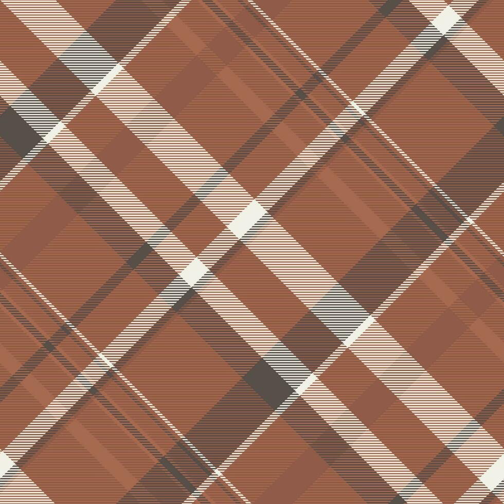 Simple vector seamless plaid, real fabric texture textile. Calm tartan background pattern check in orange and red colors.